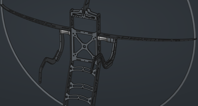 Render tecnico del telaio paramotore M2N